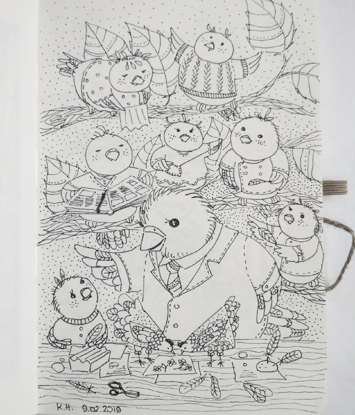 Урок в птичьей школе