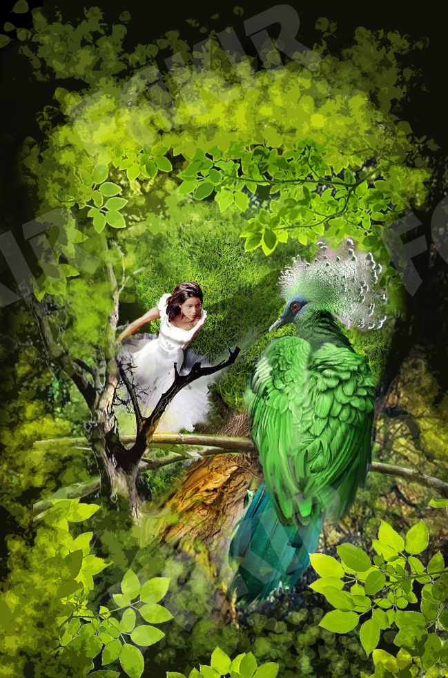 Зеленая птица