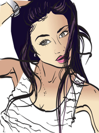 портрет по фото, брюнетка