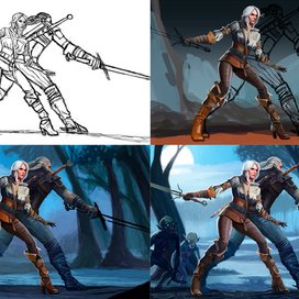 процесс создания иллюстрации ну и конечно  вдохновение))