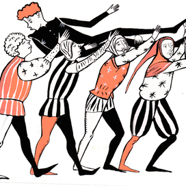 веселые крестьяне и Тристан . "Рыжий Рыцарь"