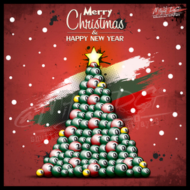 Иллюстрация на Новый Год. Новогодняя ель