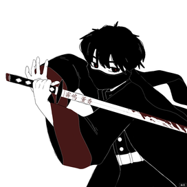 ч/б аниме арт-портрет