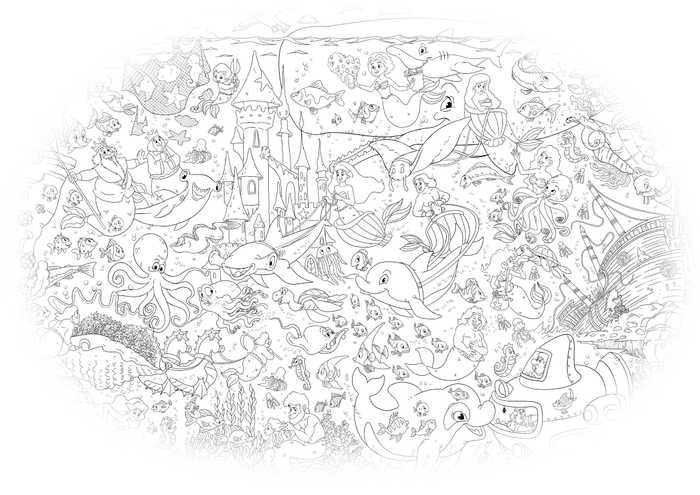 часть раскраски виммельбух 