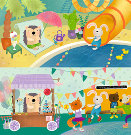 Зайка в парке аттракционов