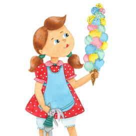 Девочка с большим мороженым