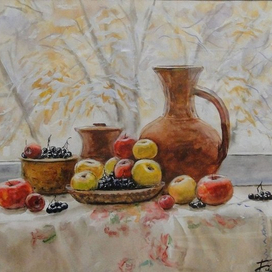 Зимний натюрморт с яблоками. 2014