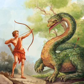 Аполлон убивает Пифона