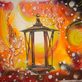 фонарные феи играют в снежки