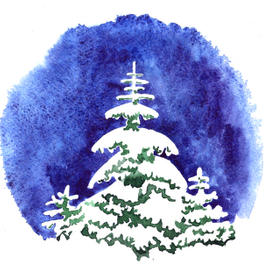 Если в снегу, ночное небо