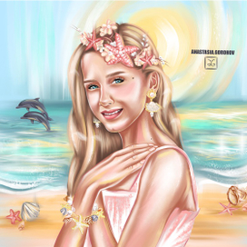 Девочка с дельфинами