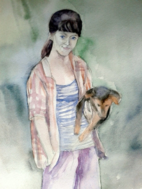 Дама с собачкой (набросок)