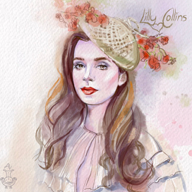 Фэшн портрет Lilly Collins