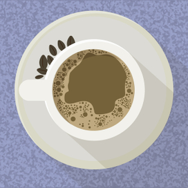 чашка кофе вид сверху