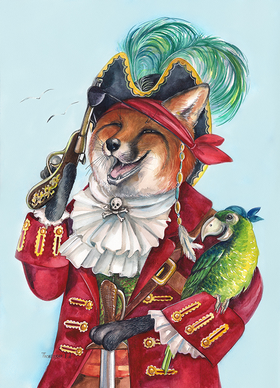 Пираты - лис Пиф и попугай Паф