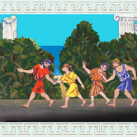 Сцена из спектакля. К пьесе "Любовь Пигмалиона"