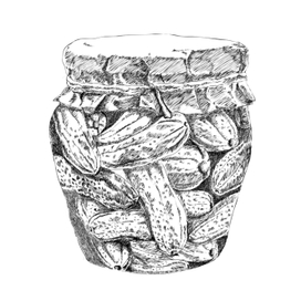 Банка огурцов. Этикетка