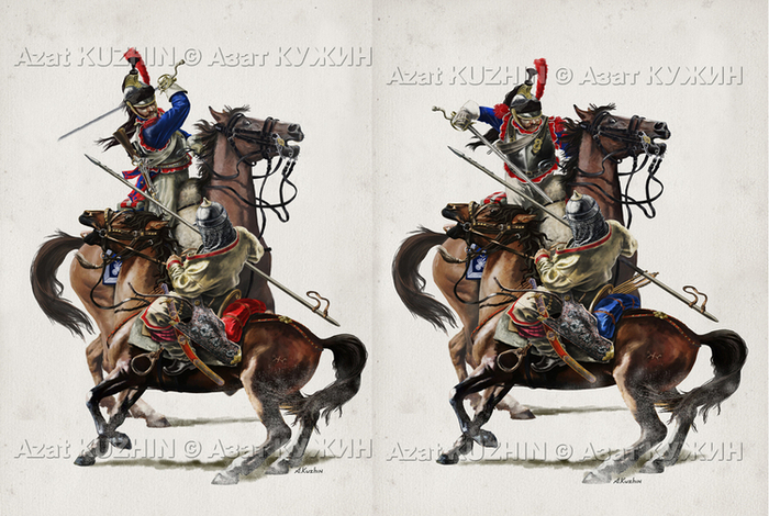 20 французских кирасир против 50-и башкир + вариант