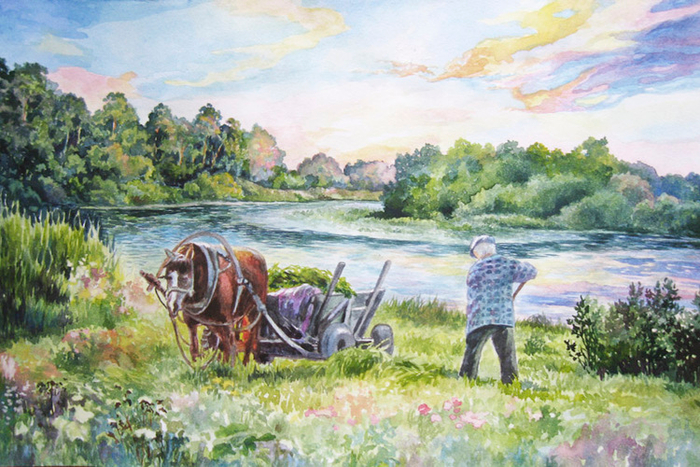 Летняя зорька,запах скошенных трав.