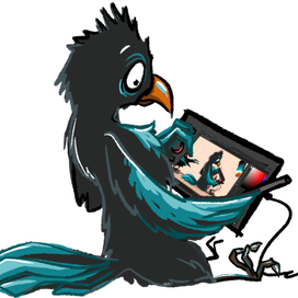 Галочка рисует