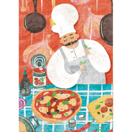 Иллюстрация для книги с рецептами с милым персонажем