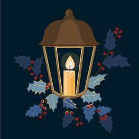 Векторный рождественский подсвечник.