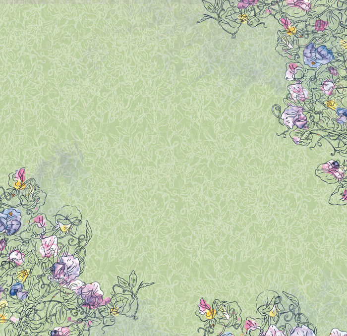 "Душистый горошек" принт для скрап-бумаги Mr.Painter