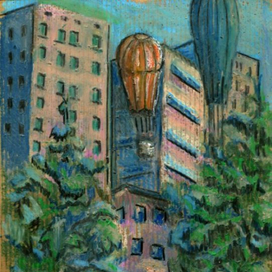 На воздушном шаре.