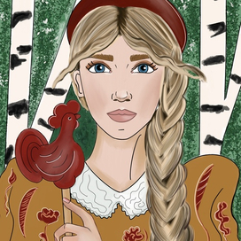 Девушка и петушок 