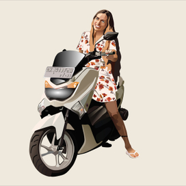 Девушка на байке