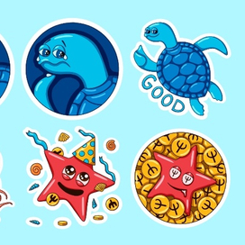 Стикеры для телеграм с морскими животными