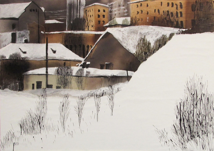 Триптих Оттепель. Правая часть. 2013. Б., смеш. техника. 70х100