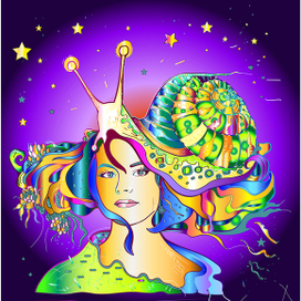 conceptual art portrait painting of a beautiful young woman modern Conceptual abstract painting of a beautiful girl. digital vector graphics.