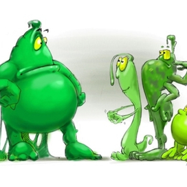 Персонажи для рекламы средства от кашля (это мокрОта). Для Euro RSCG Moradpour