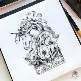 Единорог и маки