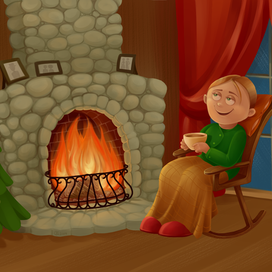 У камина за чашечкой чая...