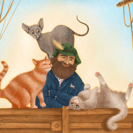 Рыбак и его кошечки