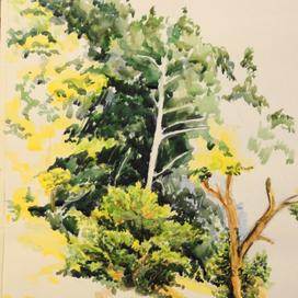 эскиз, "Берег реки Клязьмы" 1996 г.