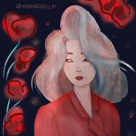 Портрет девушки с розами