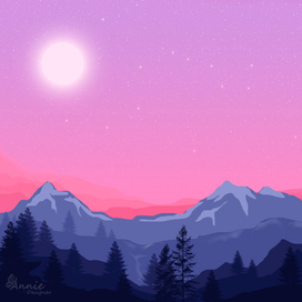 Розовый пейзаж фотошоп