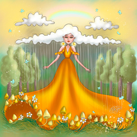 Дева, которая выращивает грибы и носит две белые косы