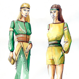 Модели из этнической коллекции одежды