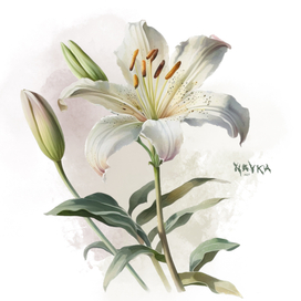 Цветы, диджитал акварель 