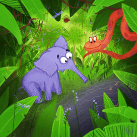 Слонёнок знакомится со своим новым длинным носом