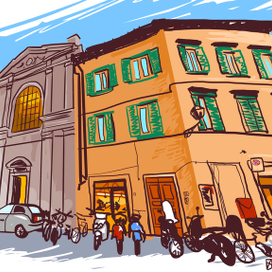  Улица во Флоренции.