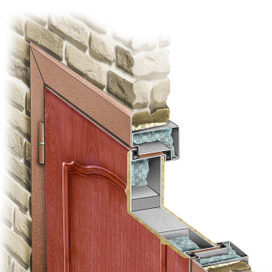 Срез стальной двери.