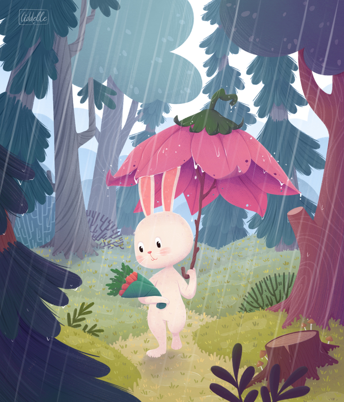 По дороге дождливым днём