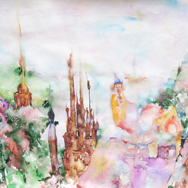 Сказки старого города. Город.Сказка. Акварель