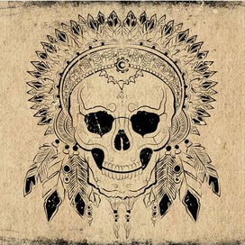 Череп с перьями