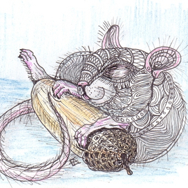 мышка с желудем